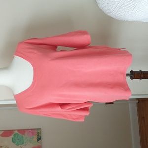 J. Crew knit scoop neck short sleeve bell shape knit top sweater coral size M